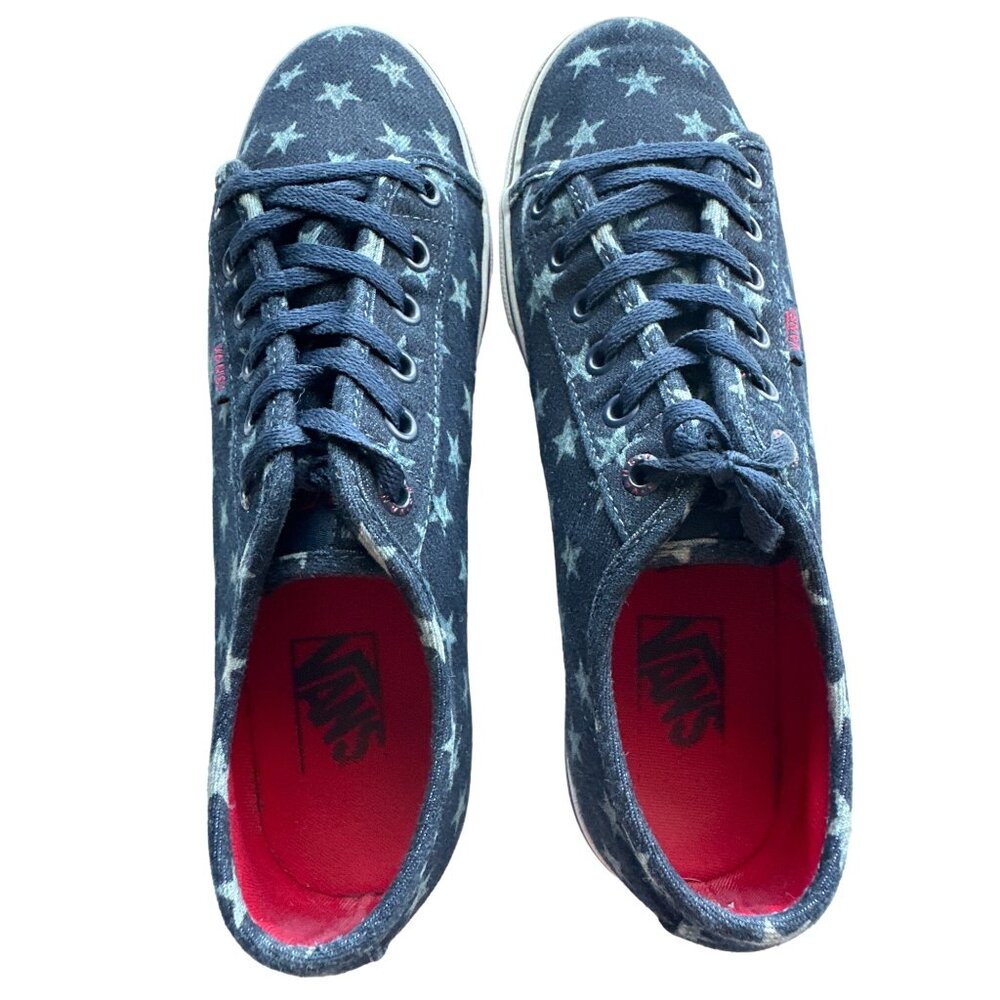 Vans Women’s Navy Star Denim Lace-Up Sneakers - Picture 7 of 9